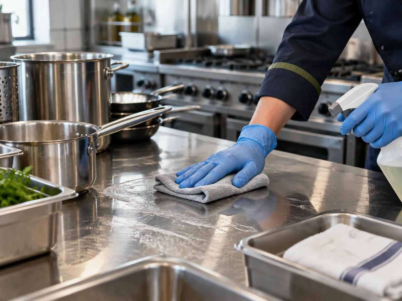 Nettoyage de cuisine professionnelle, après